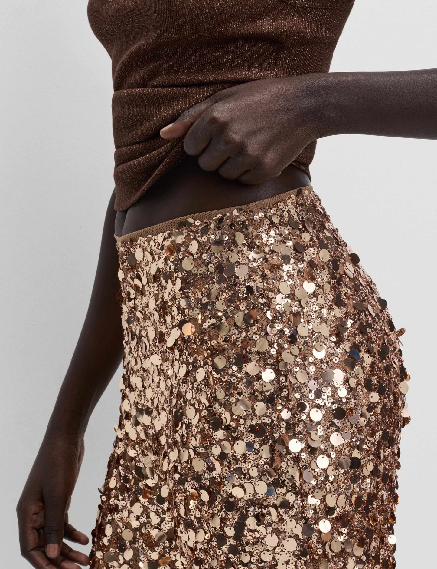 Sequin Wide Leg Trousers
