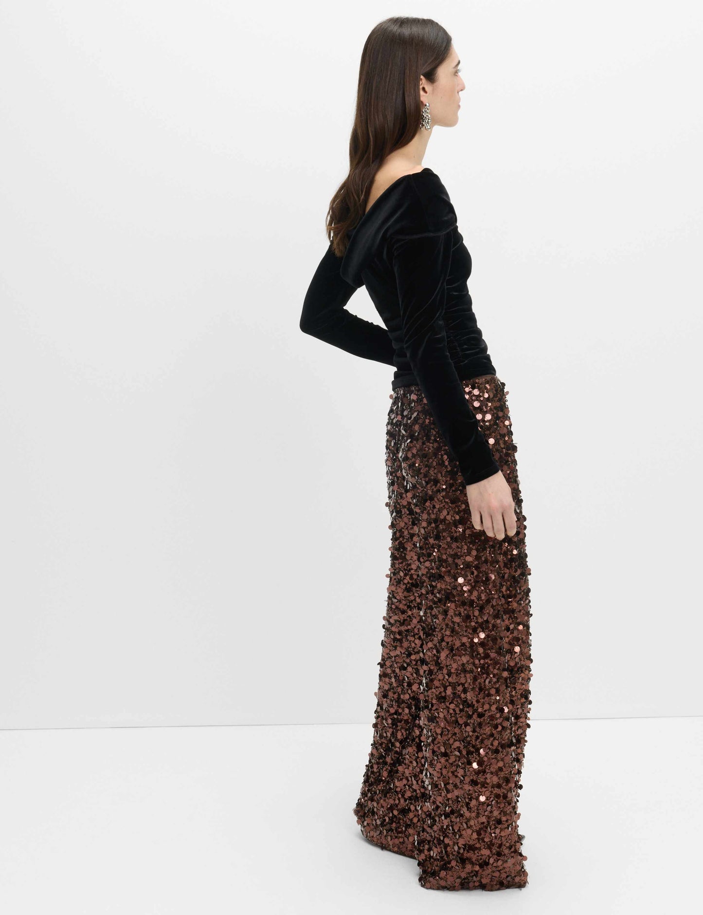Sequin Wide Leg Trousers