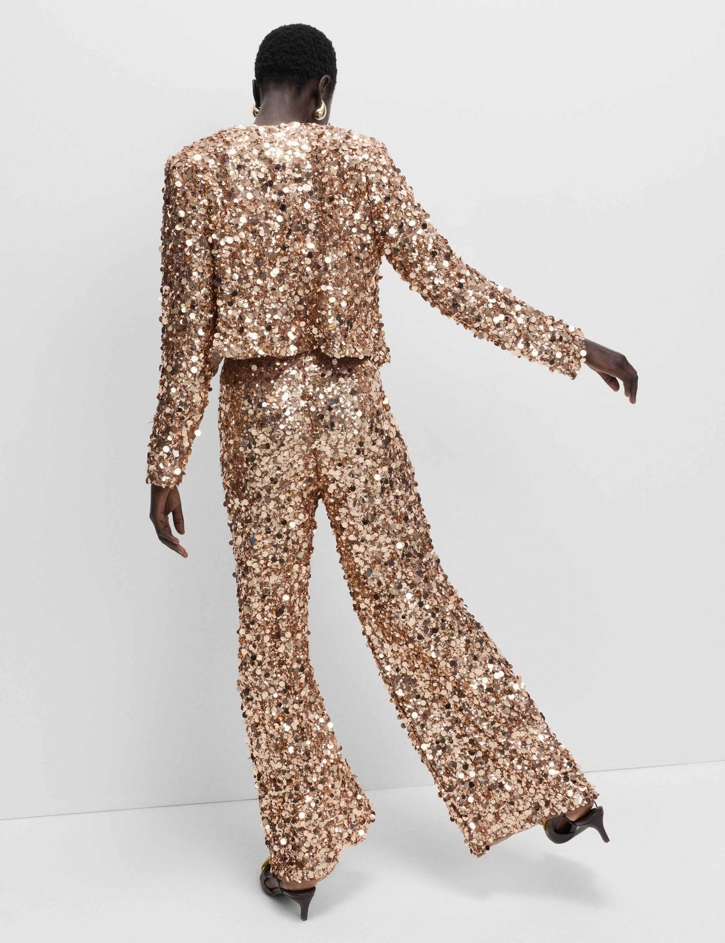 Sequin Wide Leg Trousers