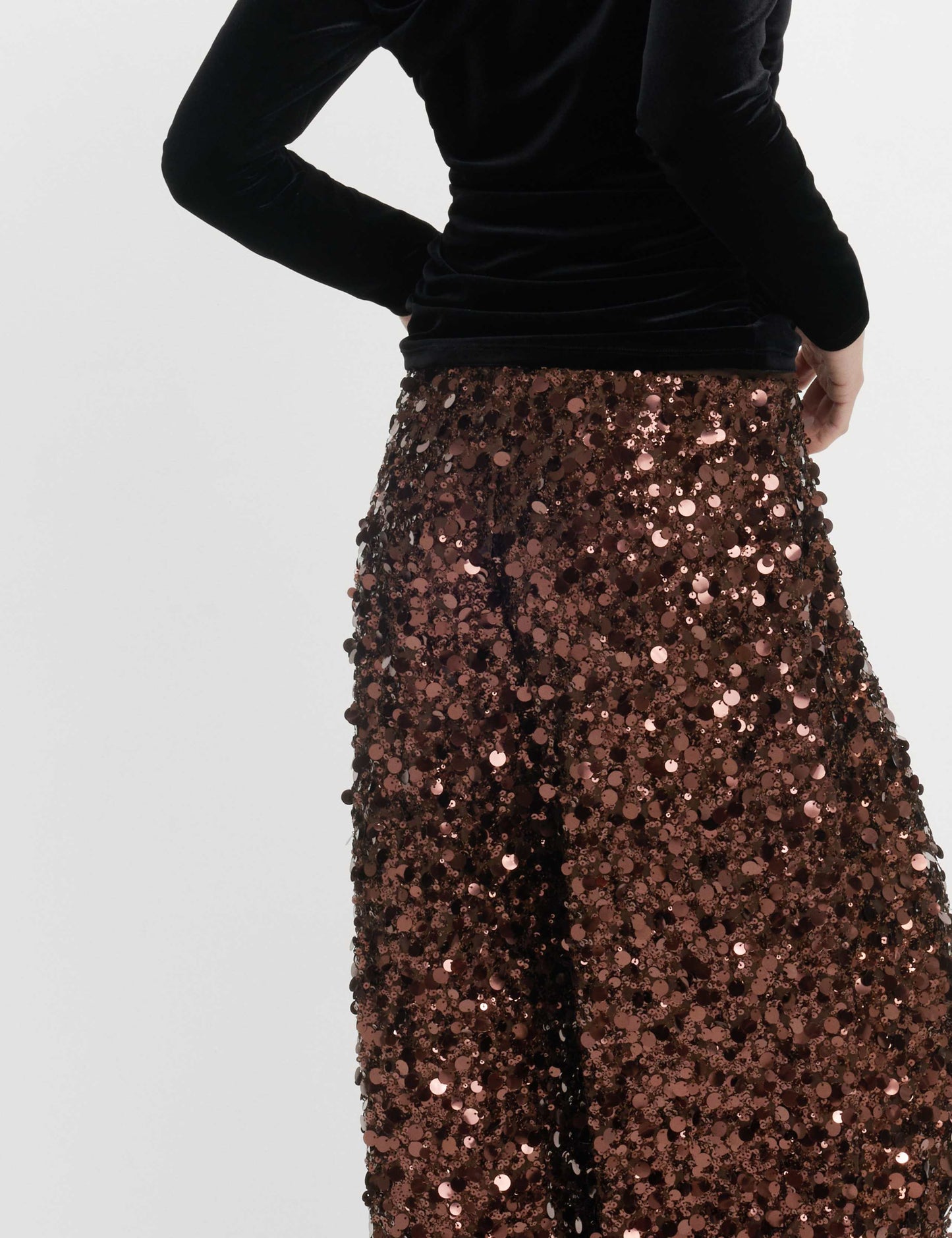 Sequin Wide Leg Trousers