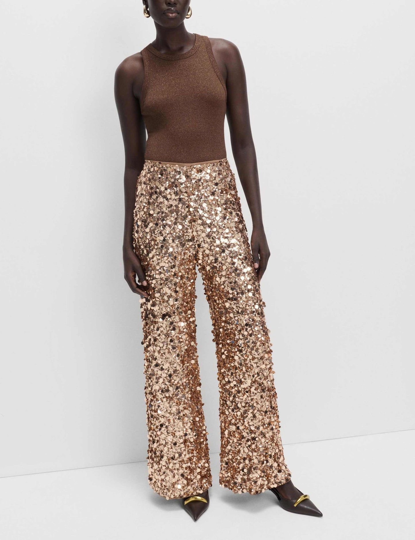 Sequin Wide Leg Trousers