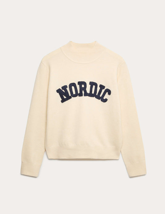 Slogan Funnel Neck Jumper