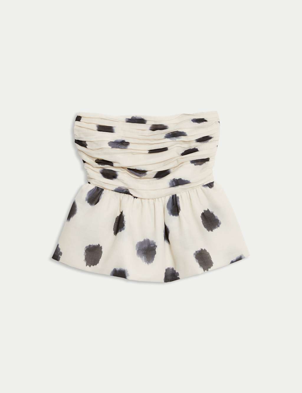 Spot Print Ruched Bandeau Top