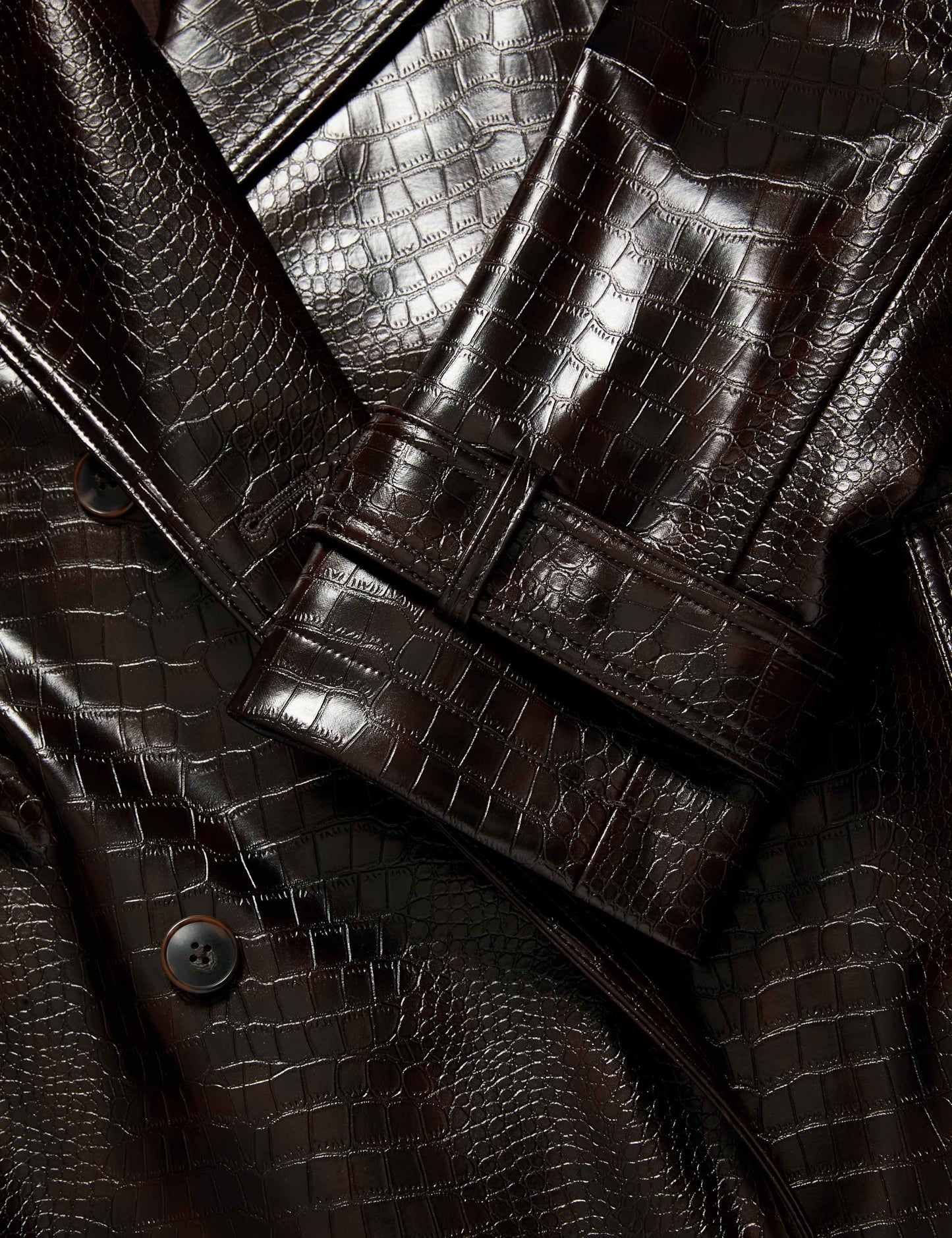 Textured Belted Longline Trench Coat
