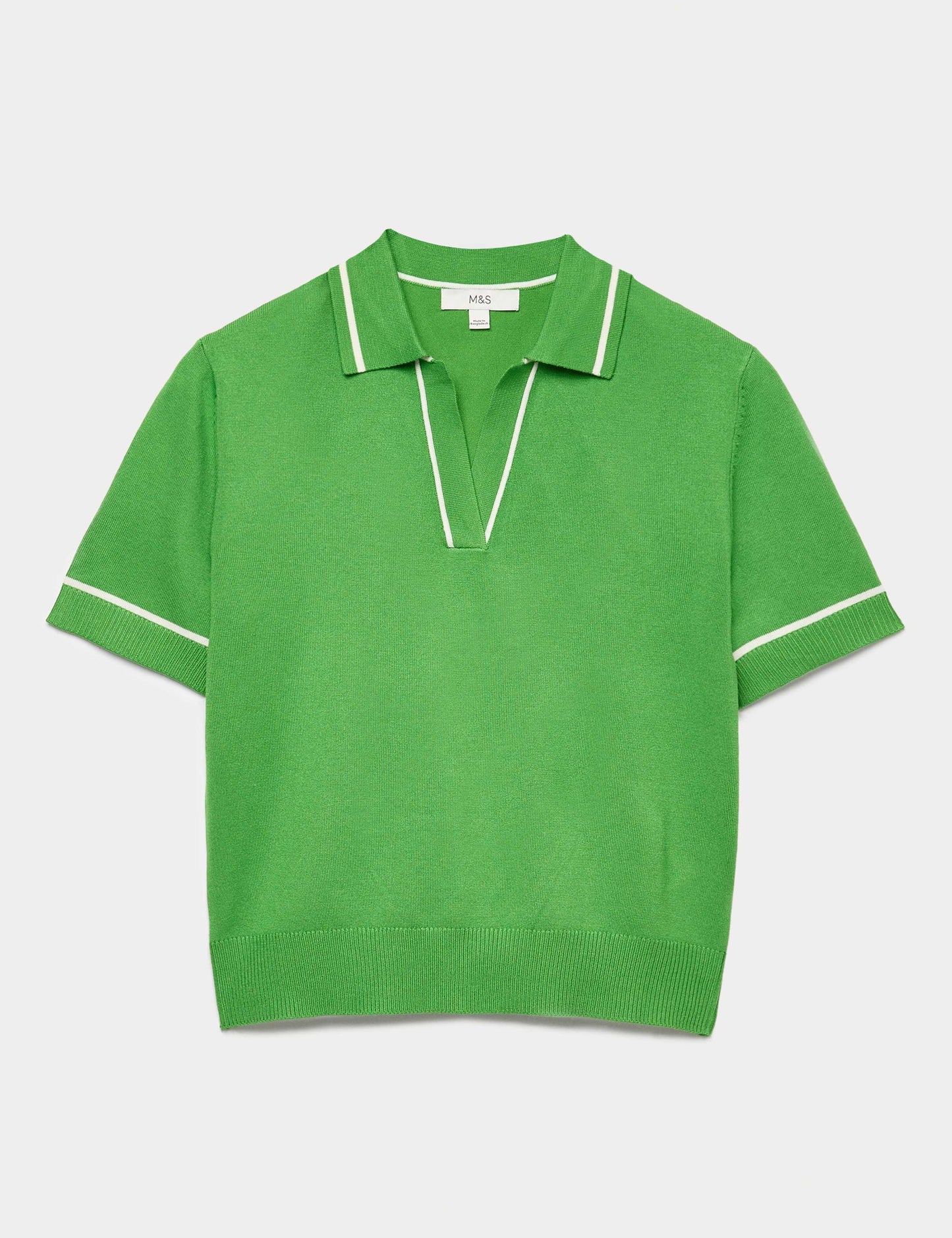 V-Neck Collared Knitted Top
