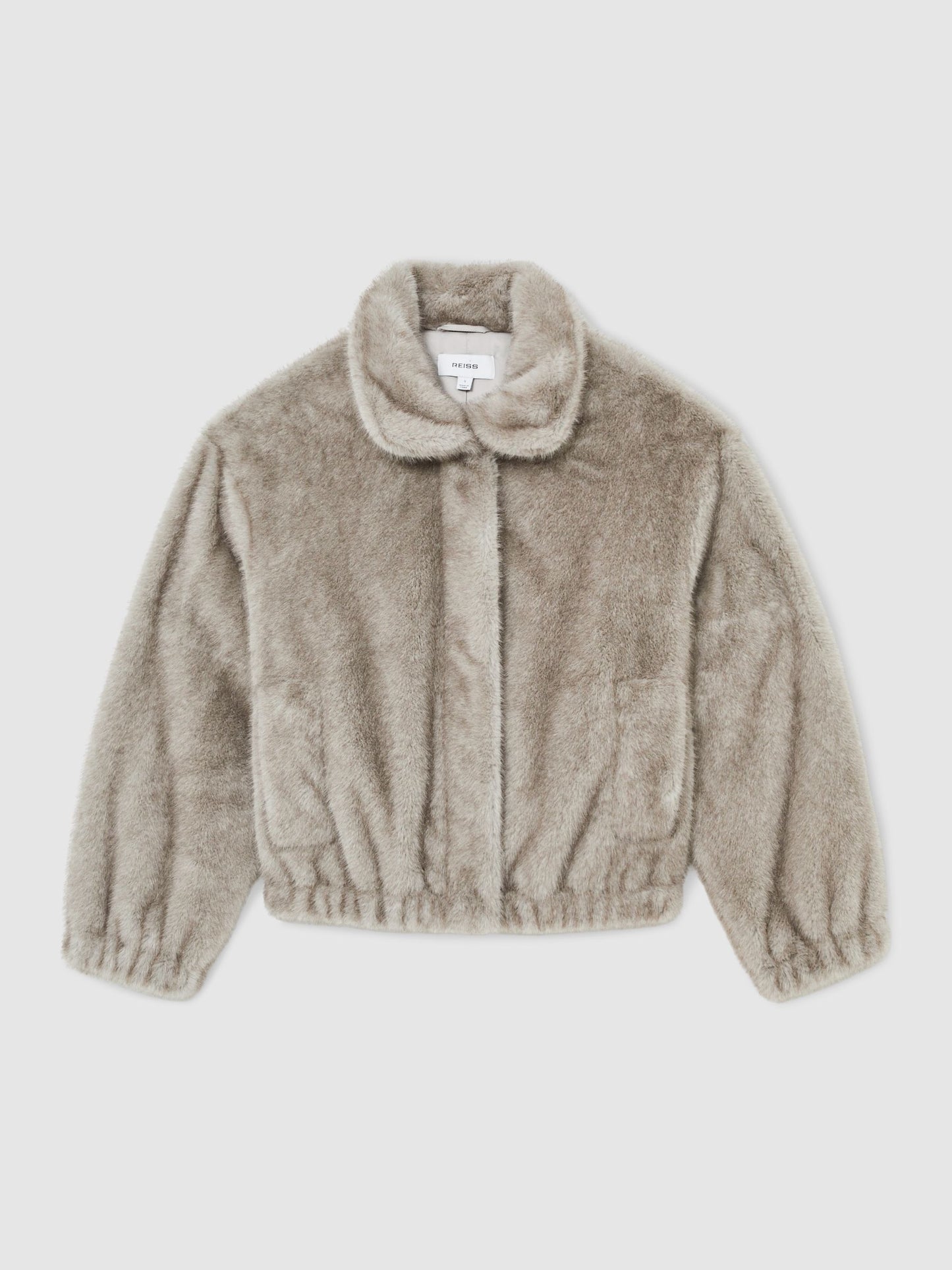 Faux-Fur Zip-Through Jacket in Grey