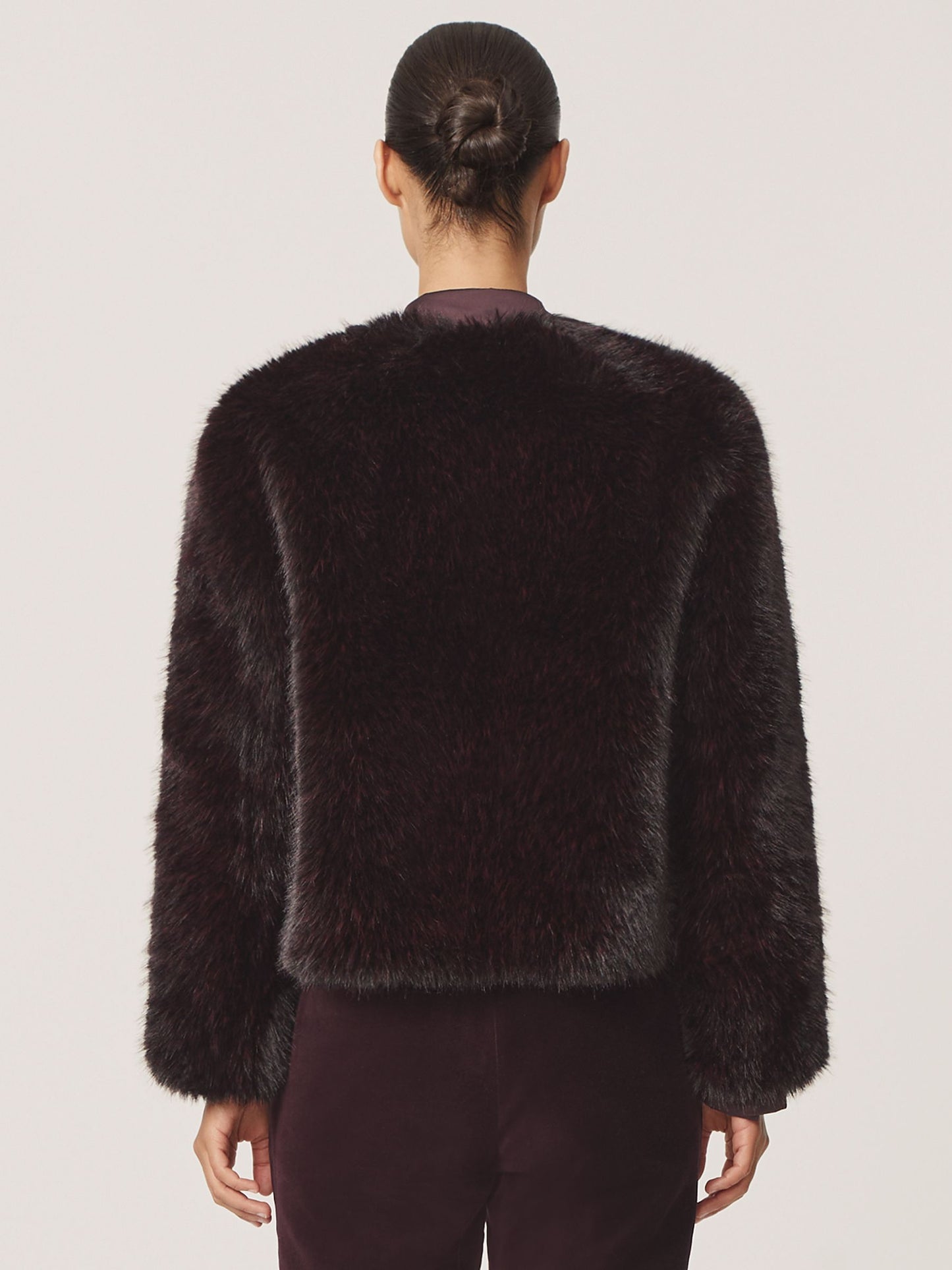 Fur Jacket in Burgundy