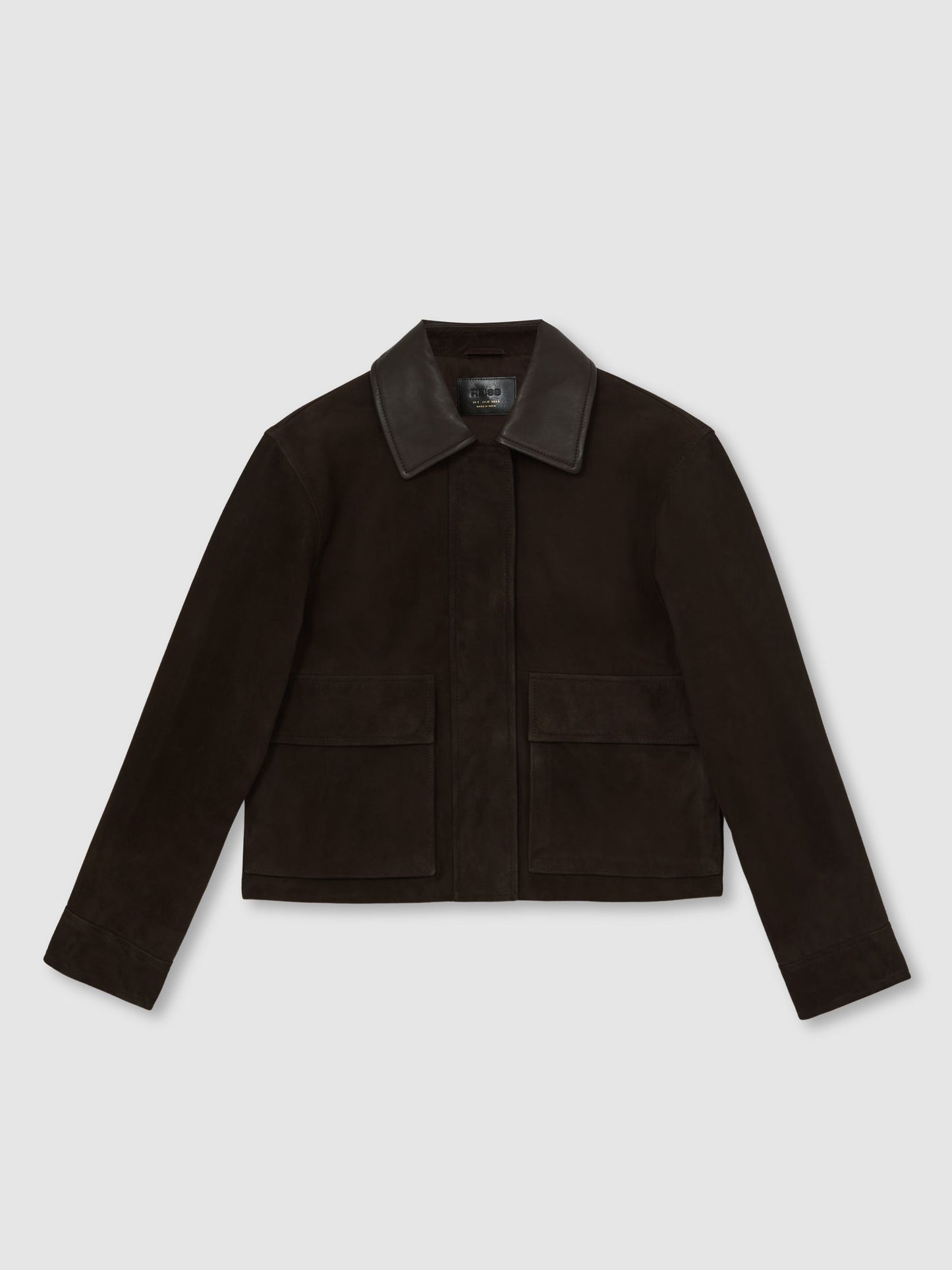 Suede Oversized Jacket in Chocolate Brown