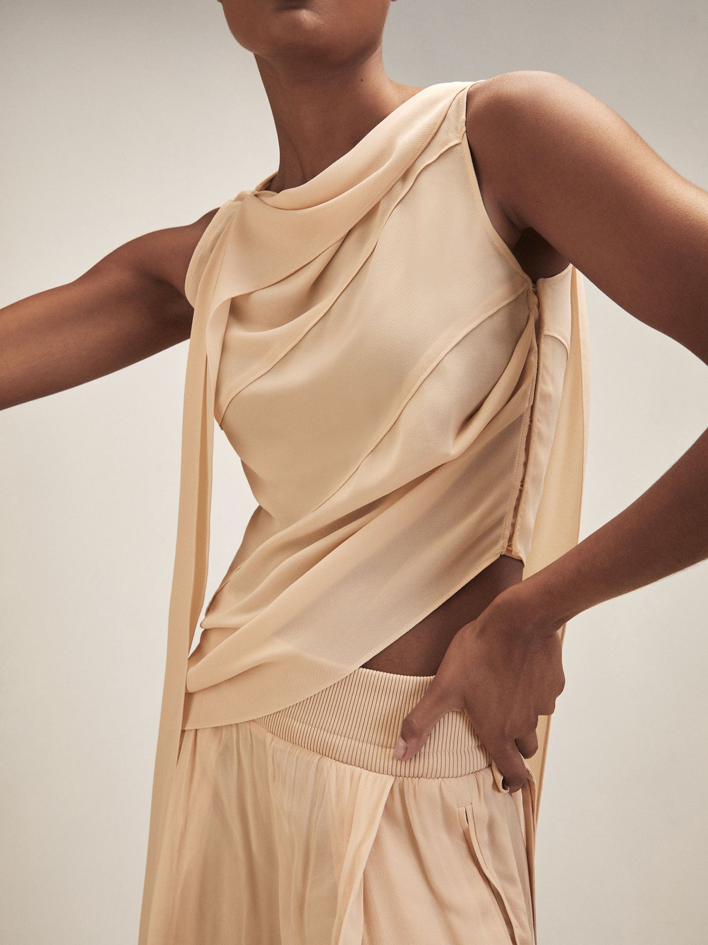 Royal Ballet Panel Shell Top in Pale Pink