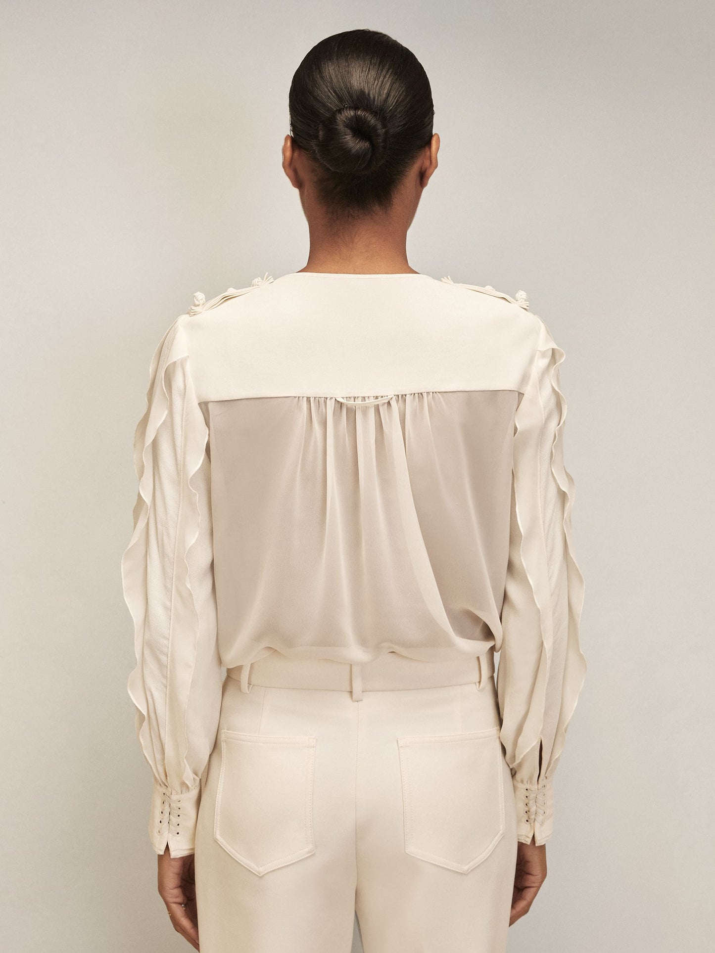 Royal Ballet Ruffle Blouse in Cream