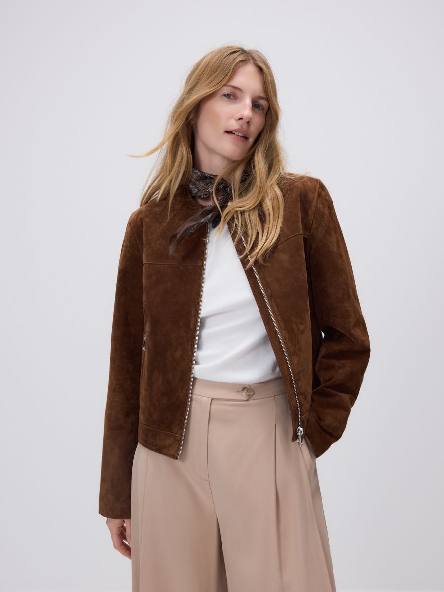 Leather zipped jacket