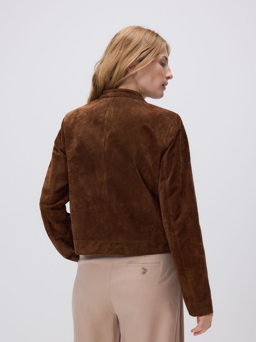 Leather zipped jacket