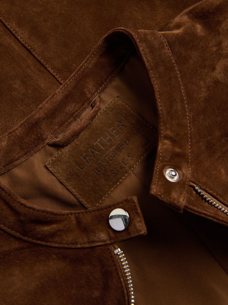 Leather zipped jacket