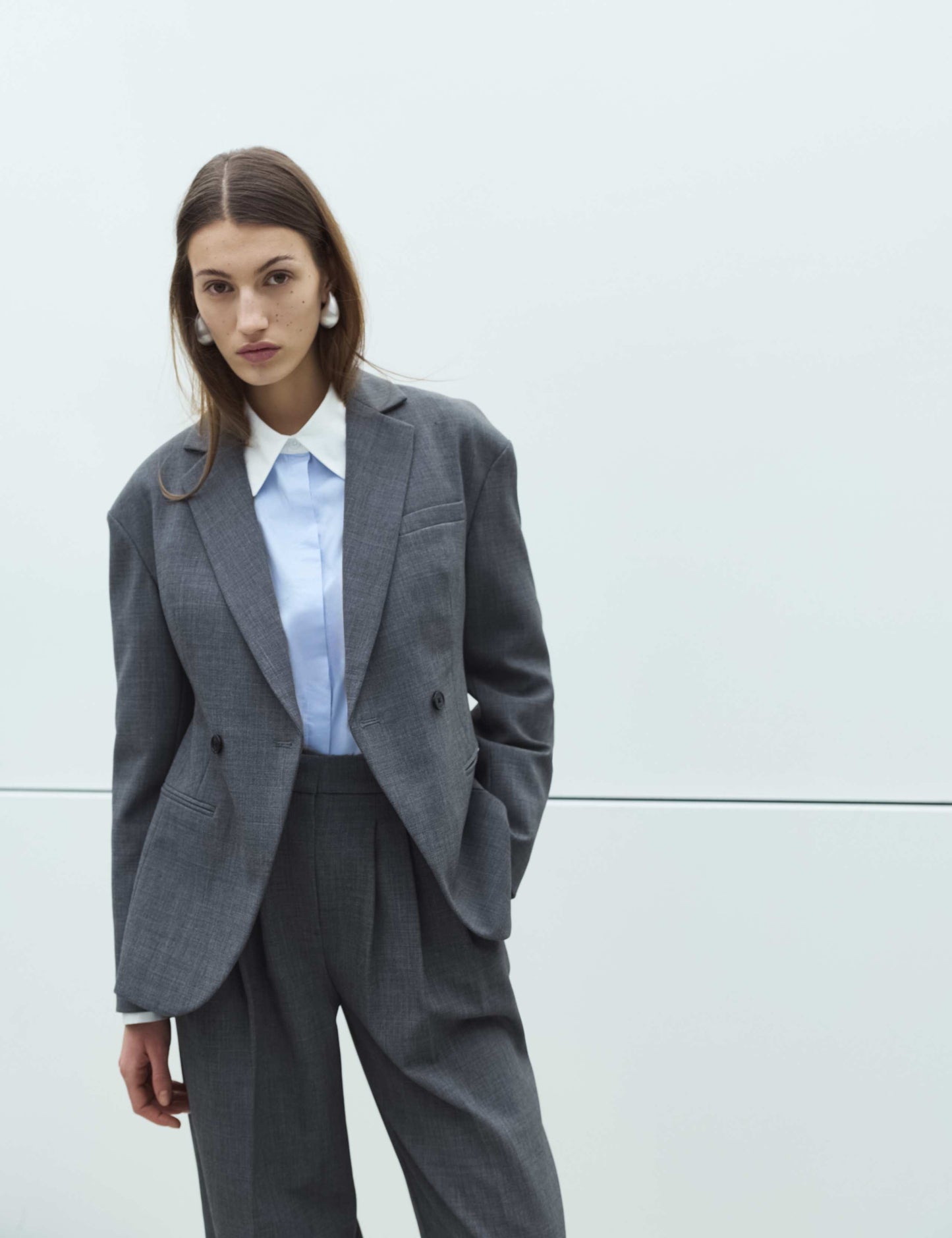 Waisted Double Breasted Longline Blazer