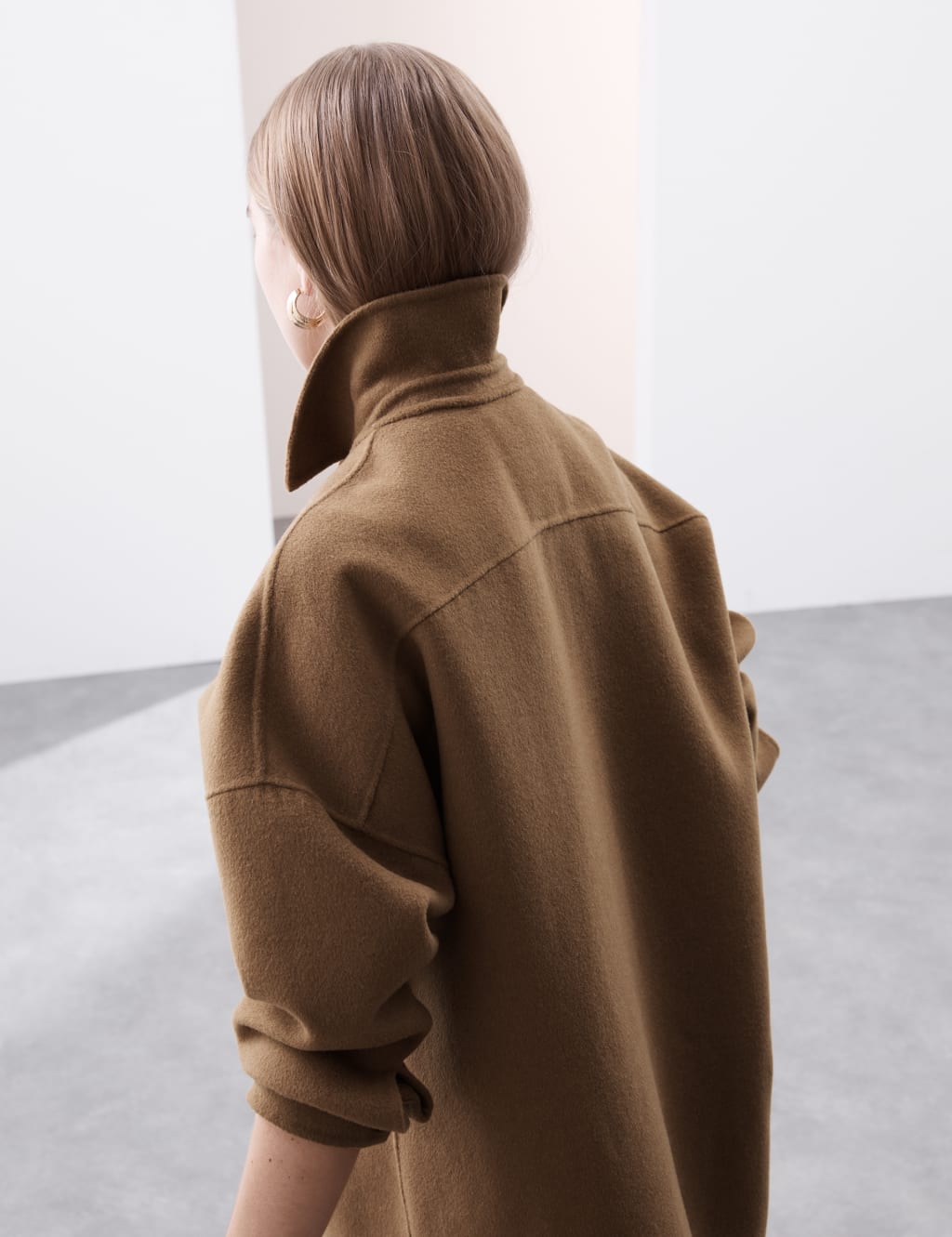 Wool Blend Collared Shacket