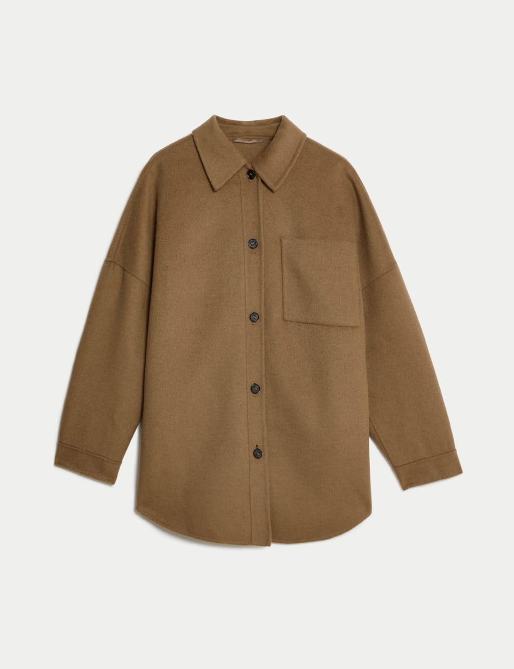Wool Blend Collared Shacket