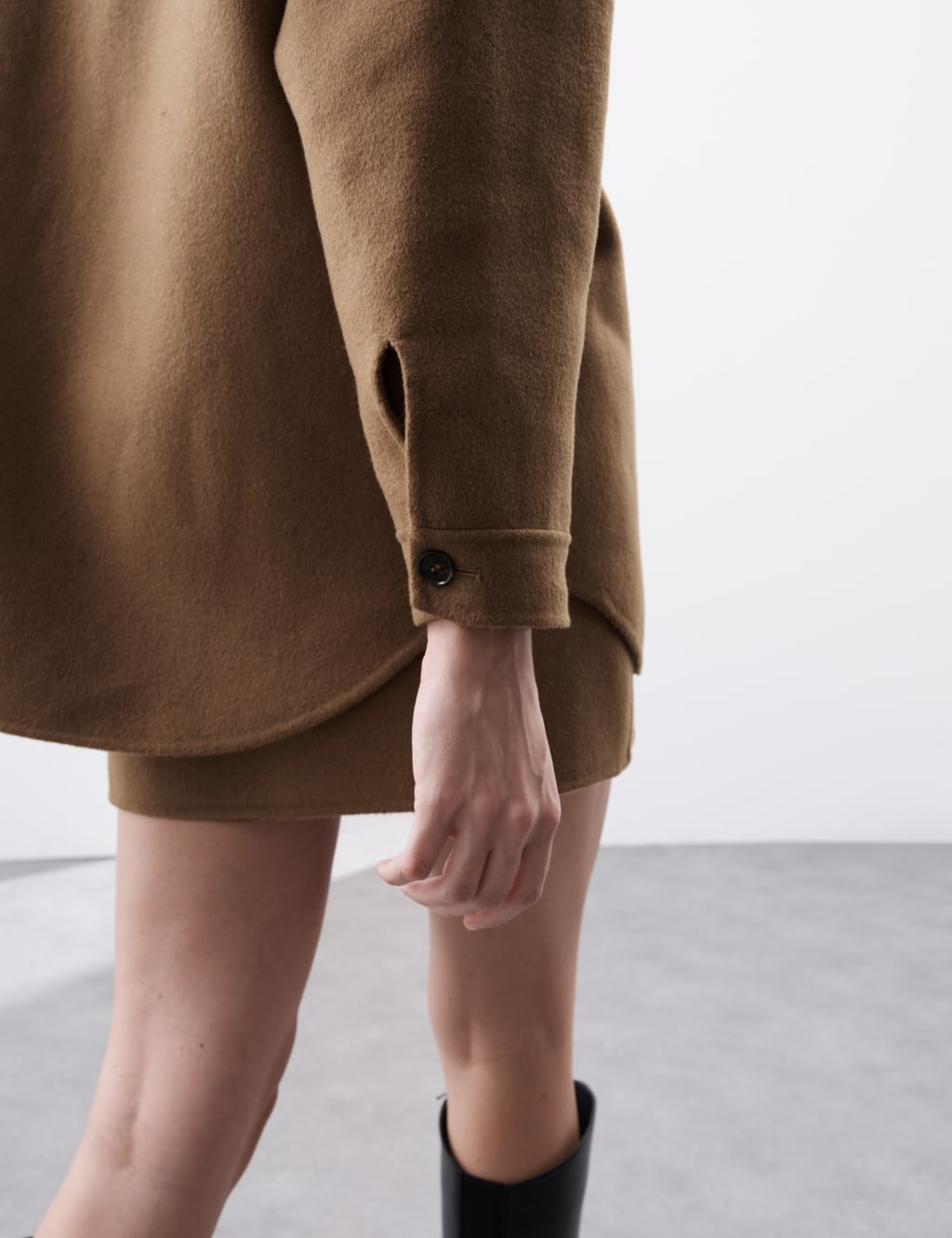 Wool Blend Collared Shacket