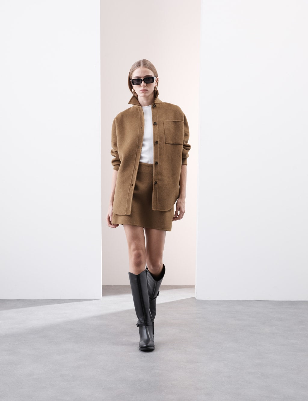 Wool Blend Collared Shacket