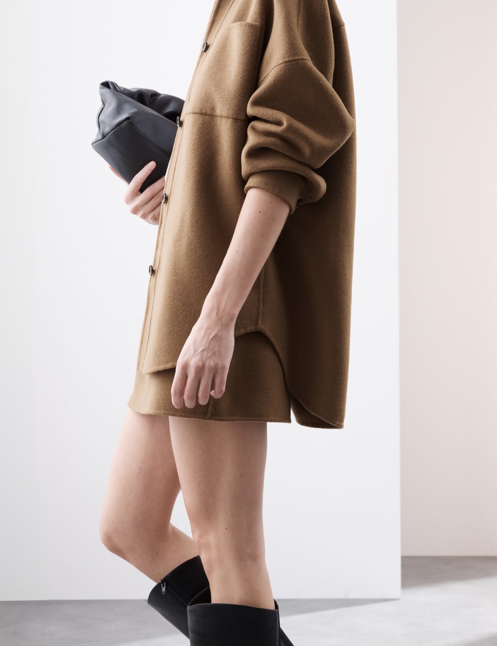 Wool Blend Collared Shacket