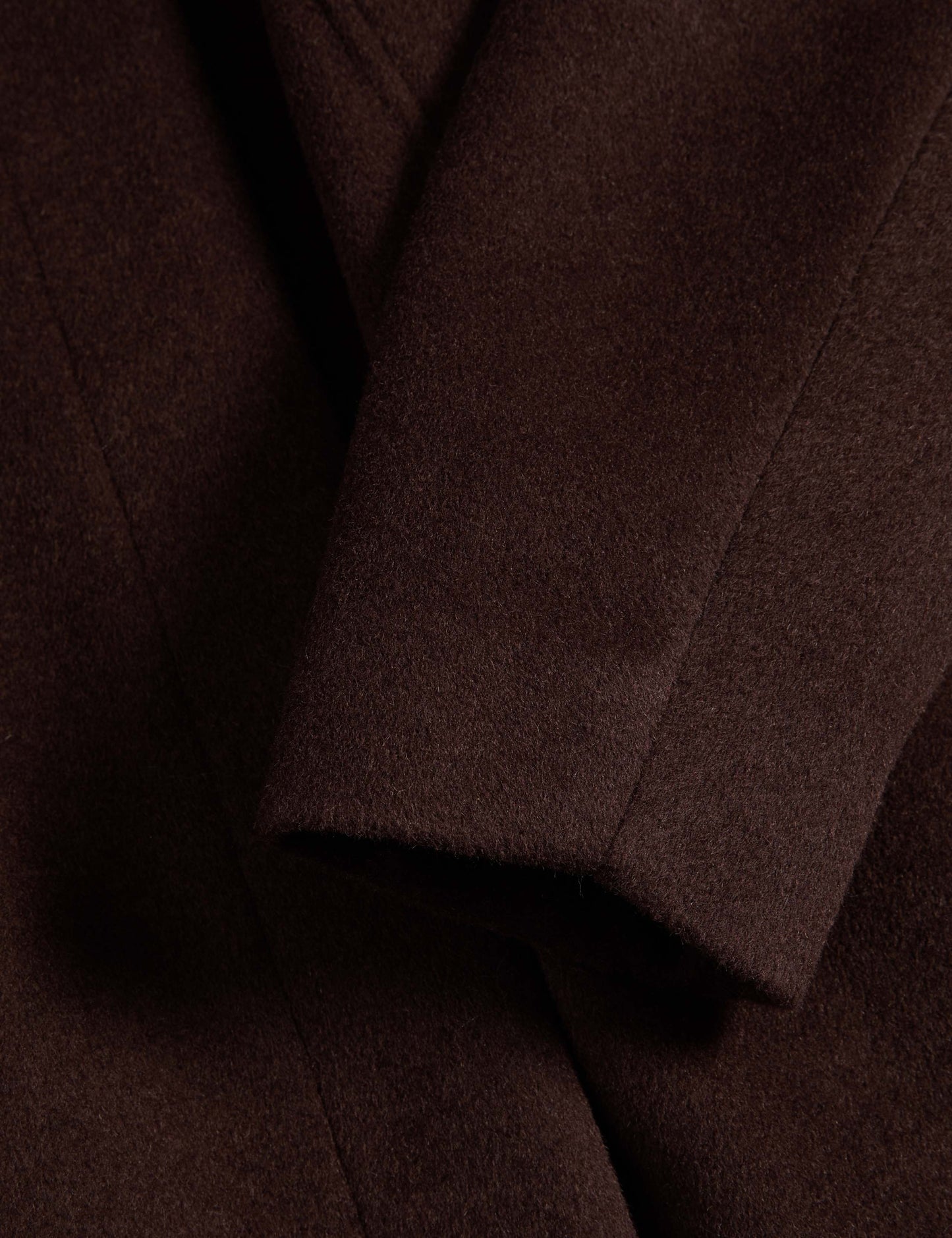 Wool Blend Collarless Longline Coat