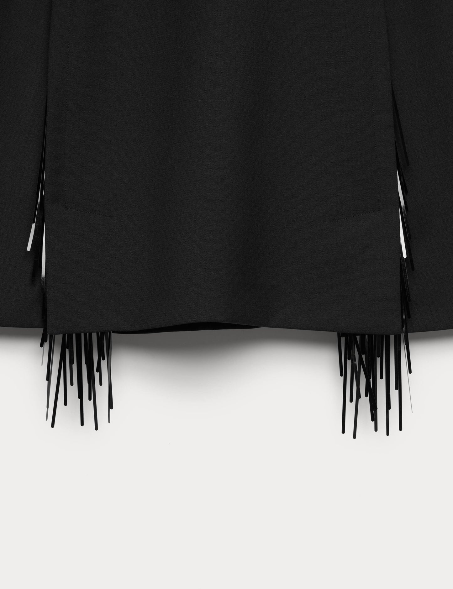 Wool Blend Embellished Tassel Mini Skirt