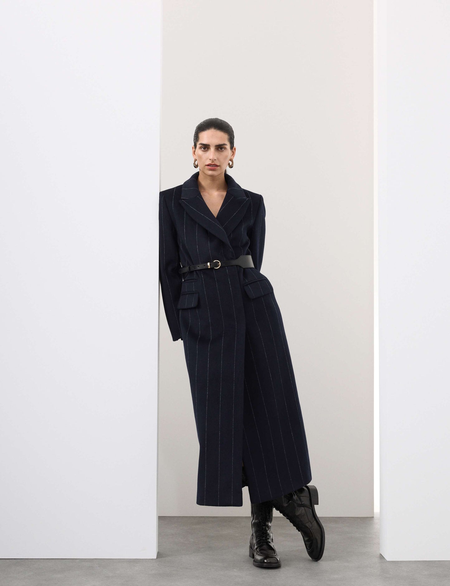 Wool Rich Double Breasted Longline Coat