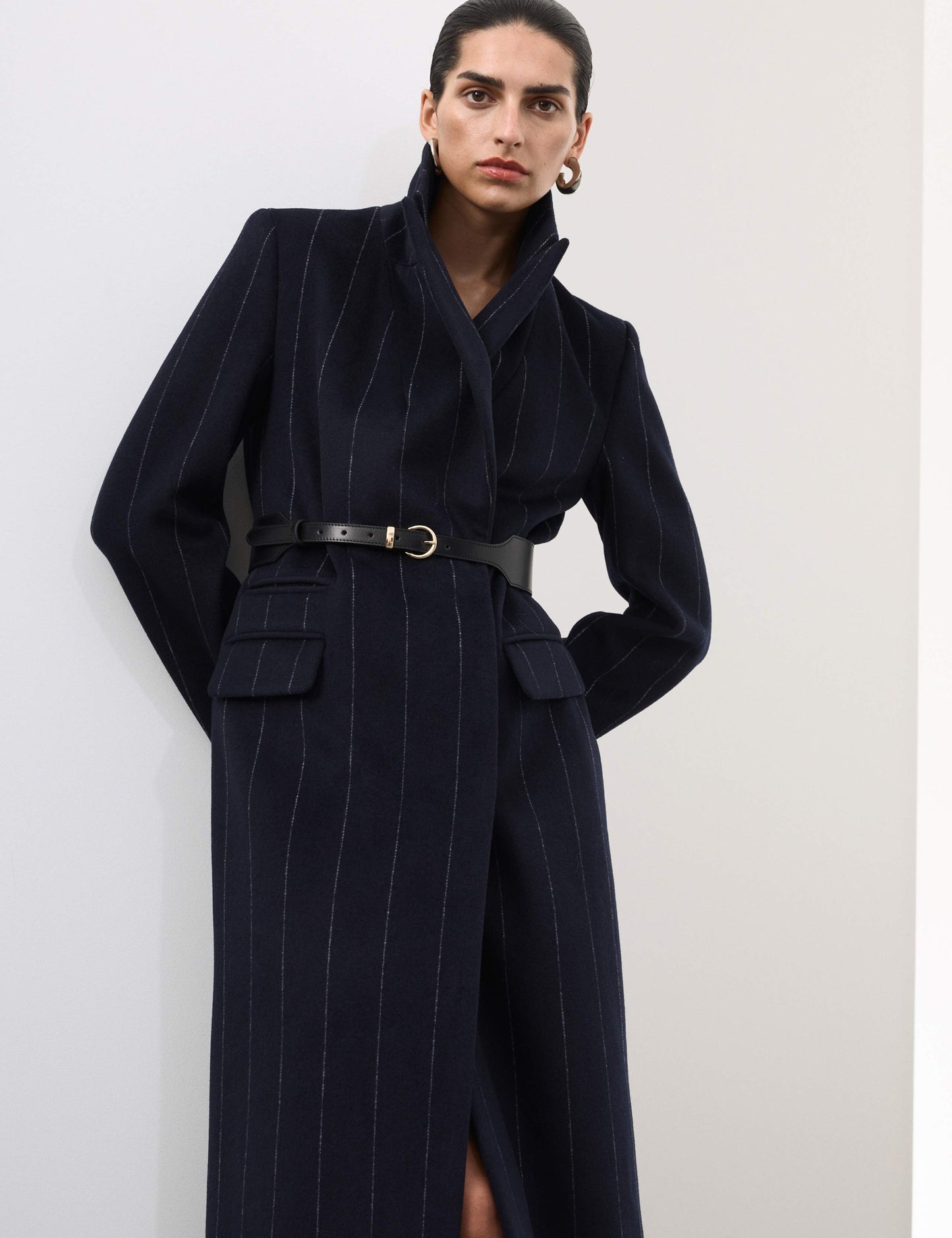 Wool Rich Double Breasted Longline Coat