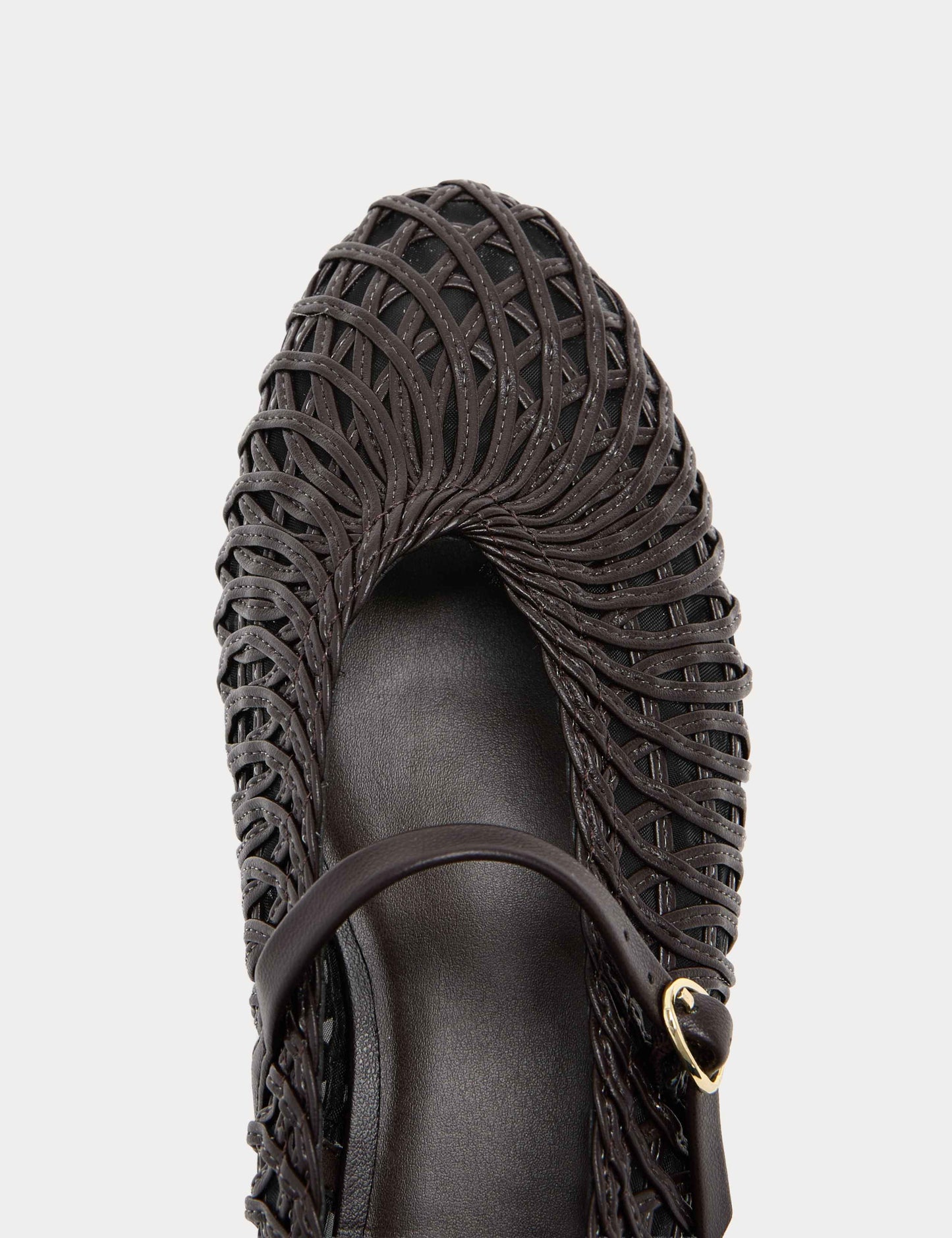 Woven Flat Mary Jane Ballet Pumps