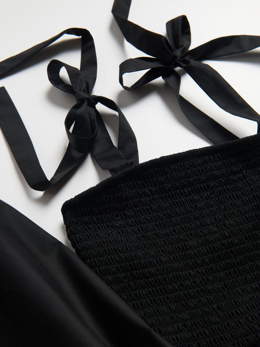Side tie midi dress