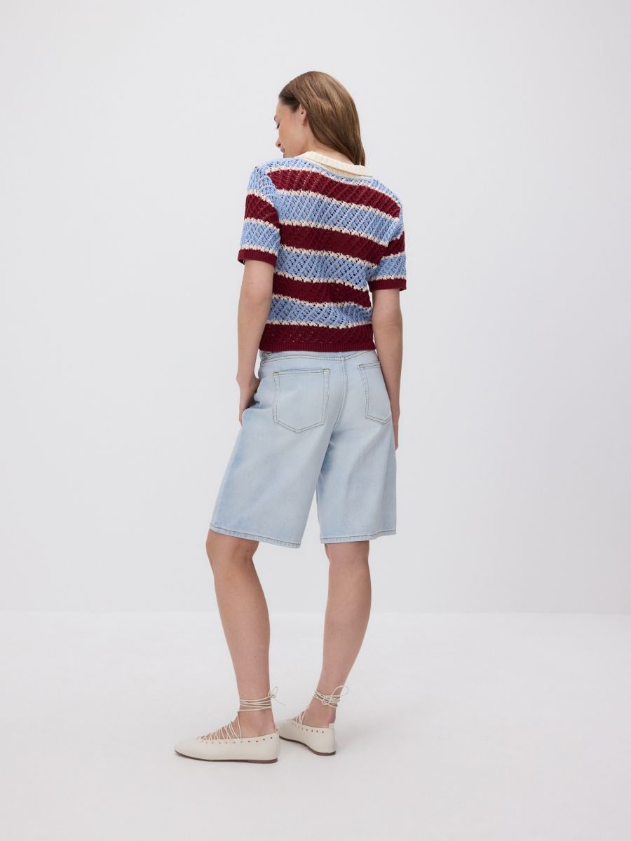 Polo style jersey blouse