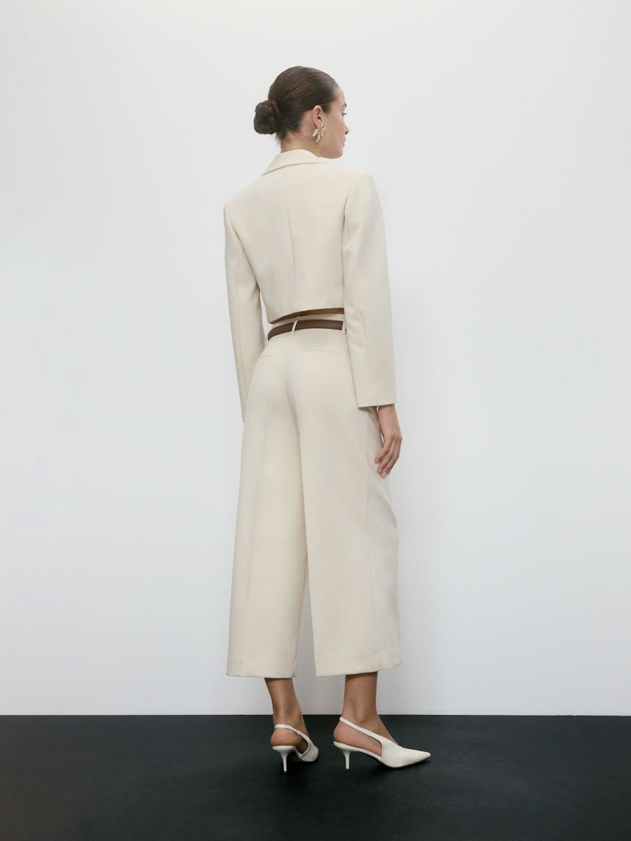 Wide leg trousers with belt