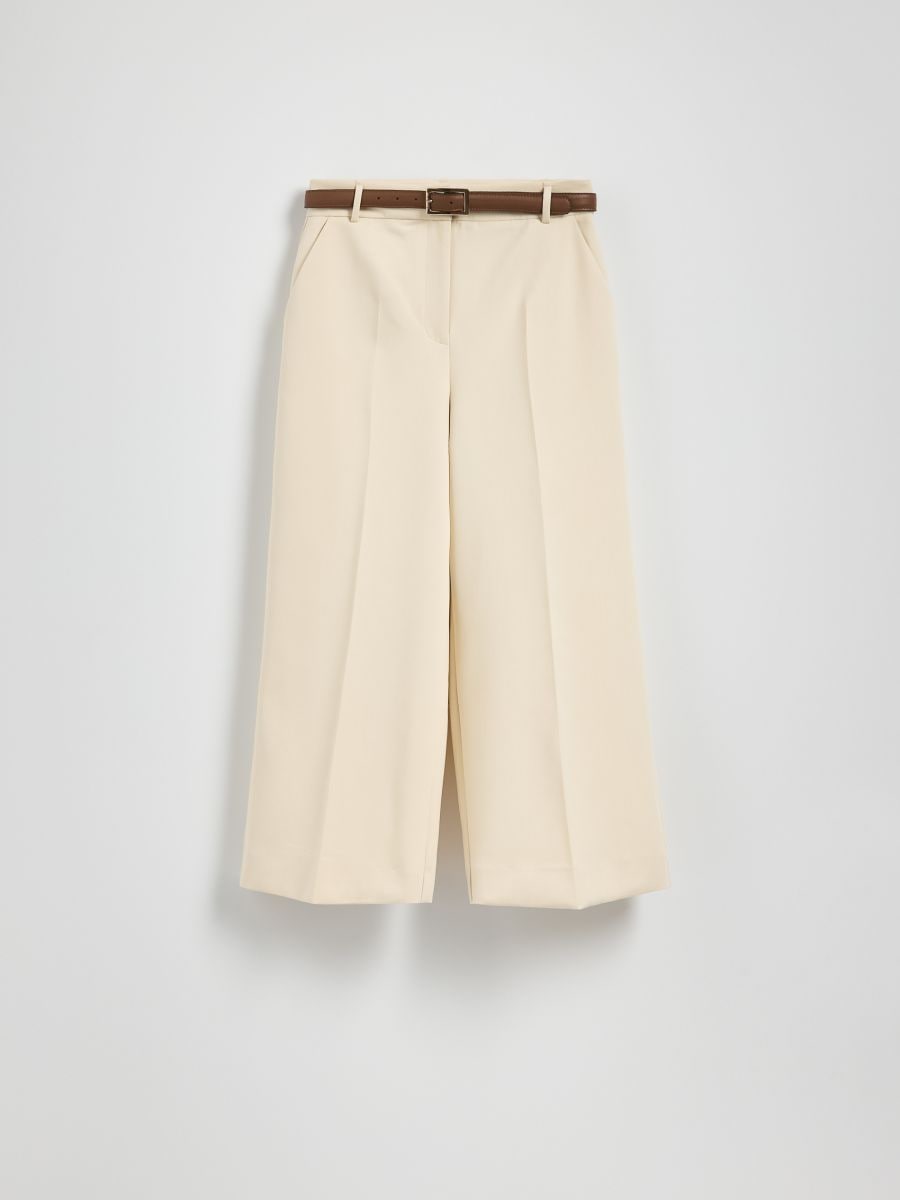 Wide leg trousers with belt