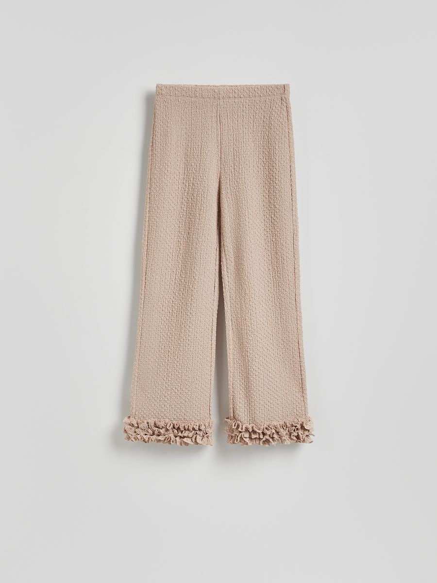 Trousers with ruffle detail