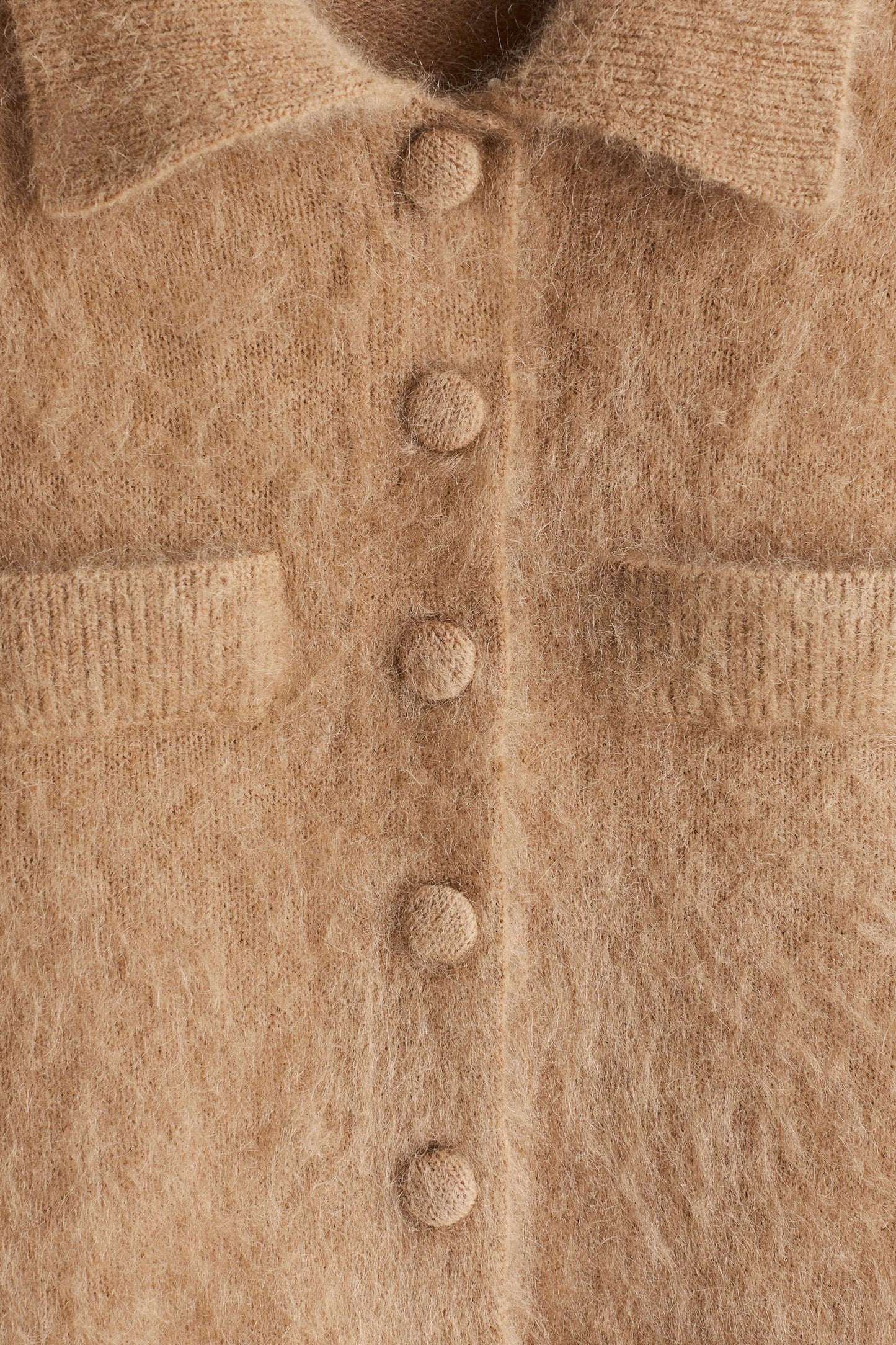 Mohair-blend collared cardigan