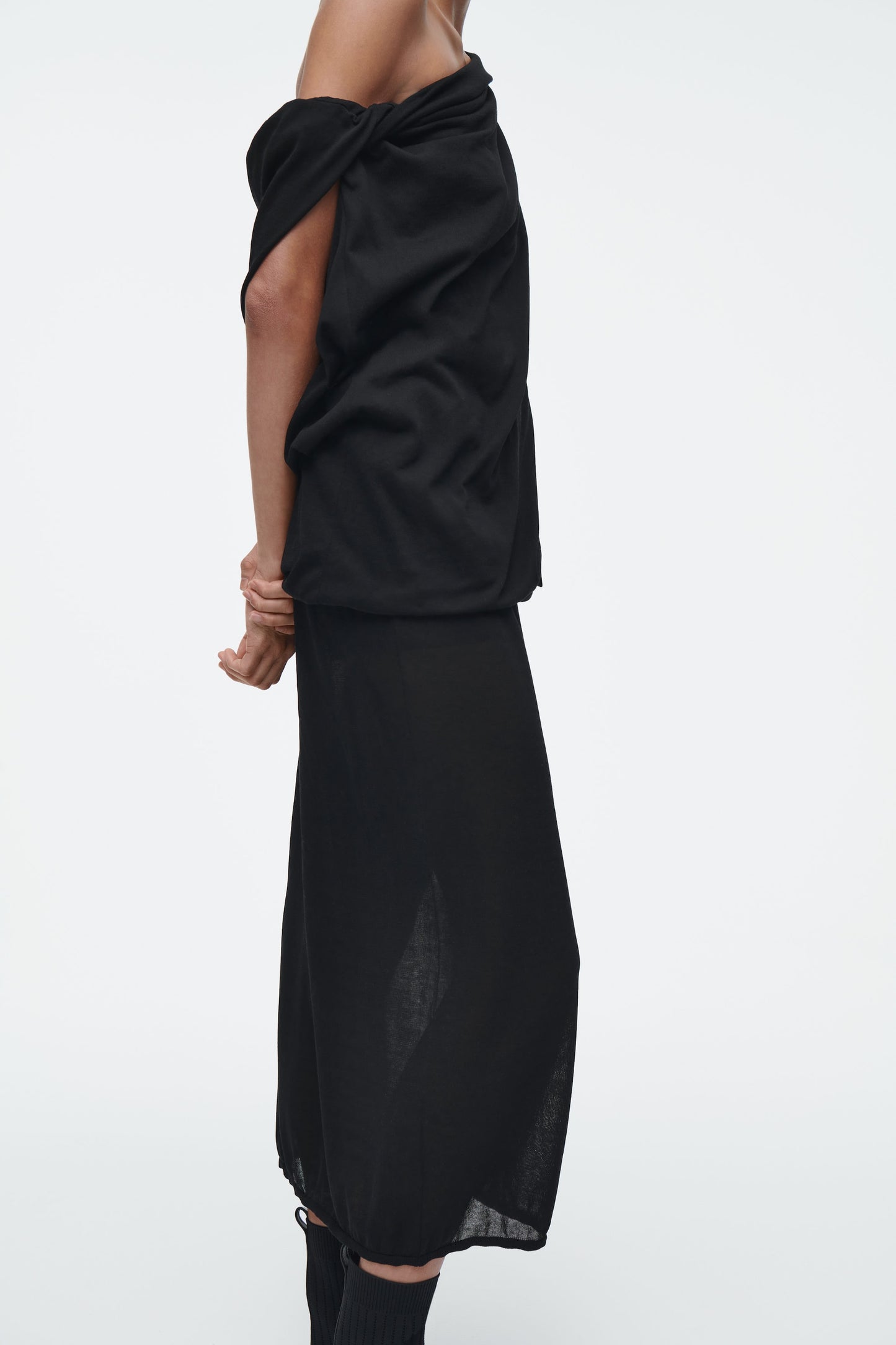 Sheer knitted skirt