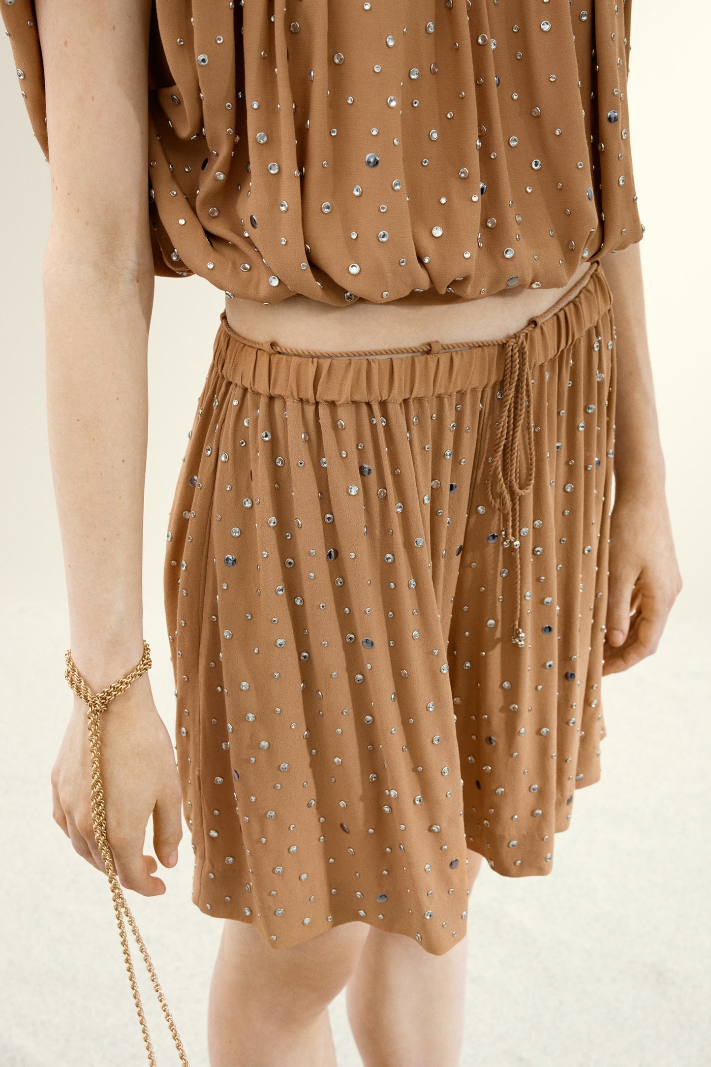 Rhinestone-embellished shorts