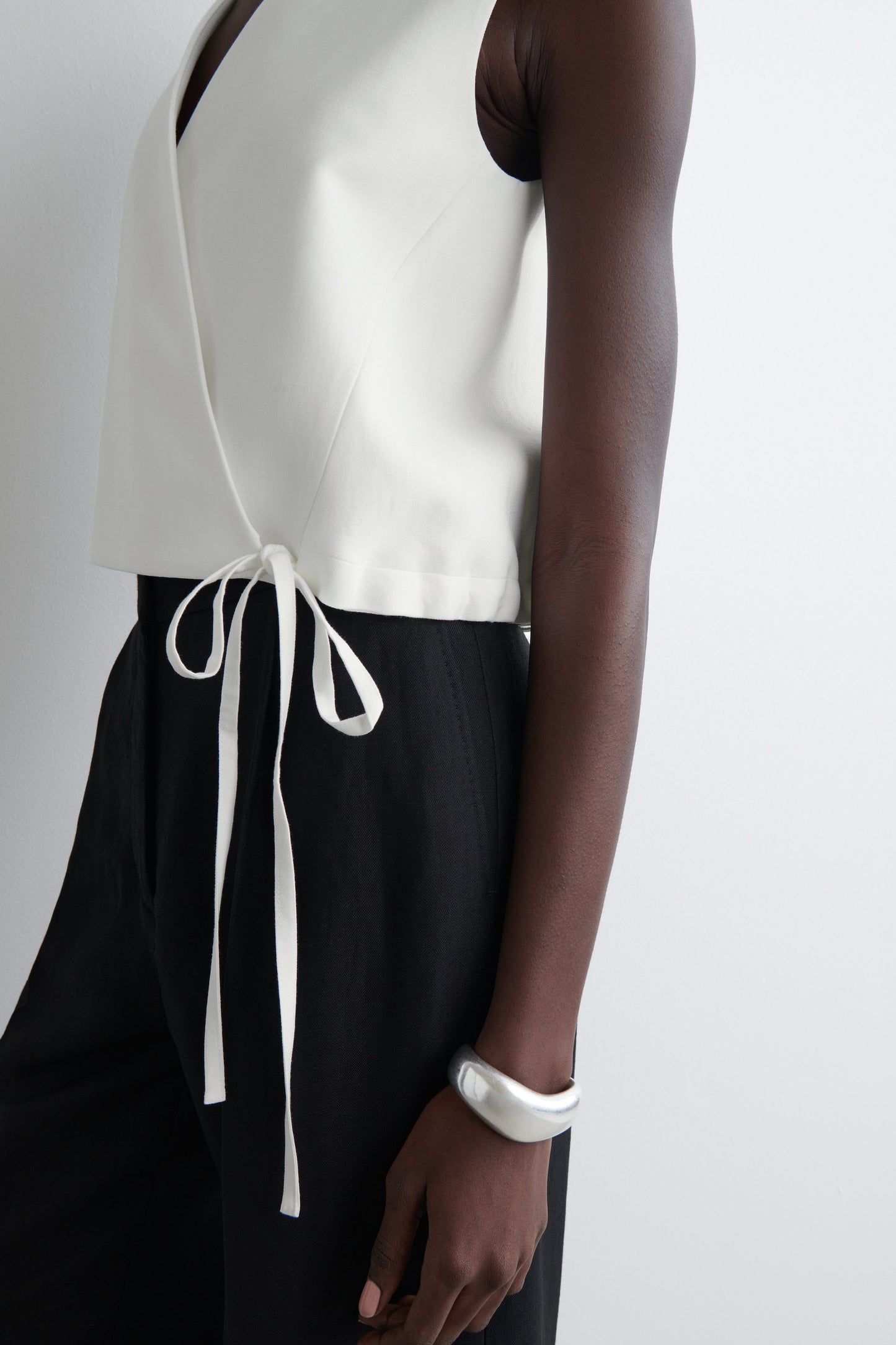 Tie-Detail Wrap Waistcoat