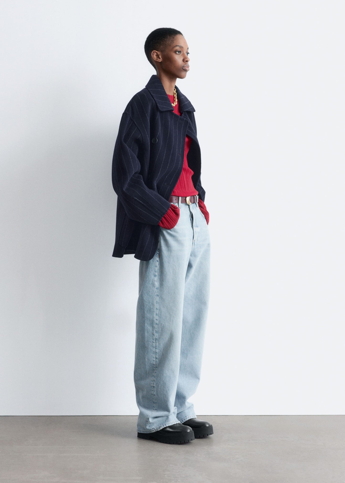 Cocoon-Shaped Wool Jacket