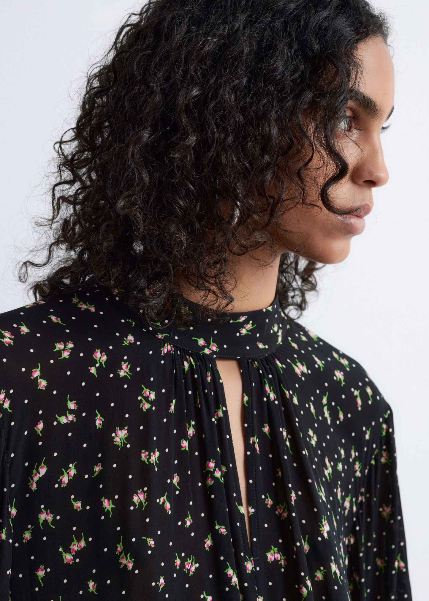 Frilled Stand-Collar Blouse