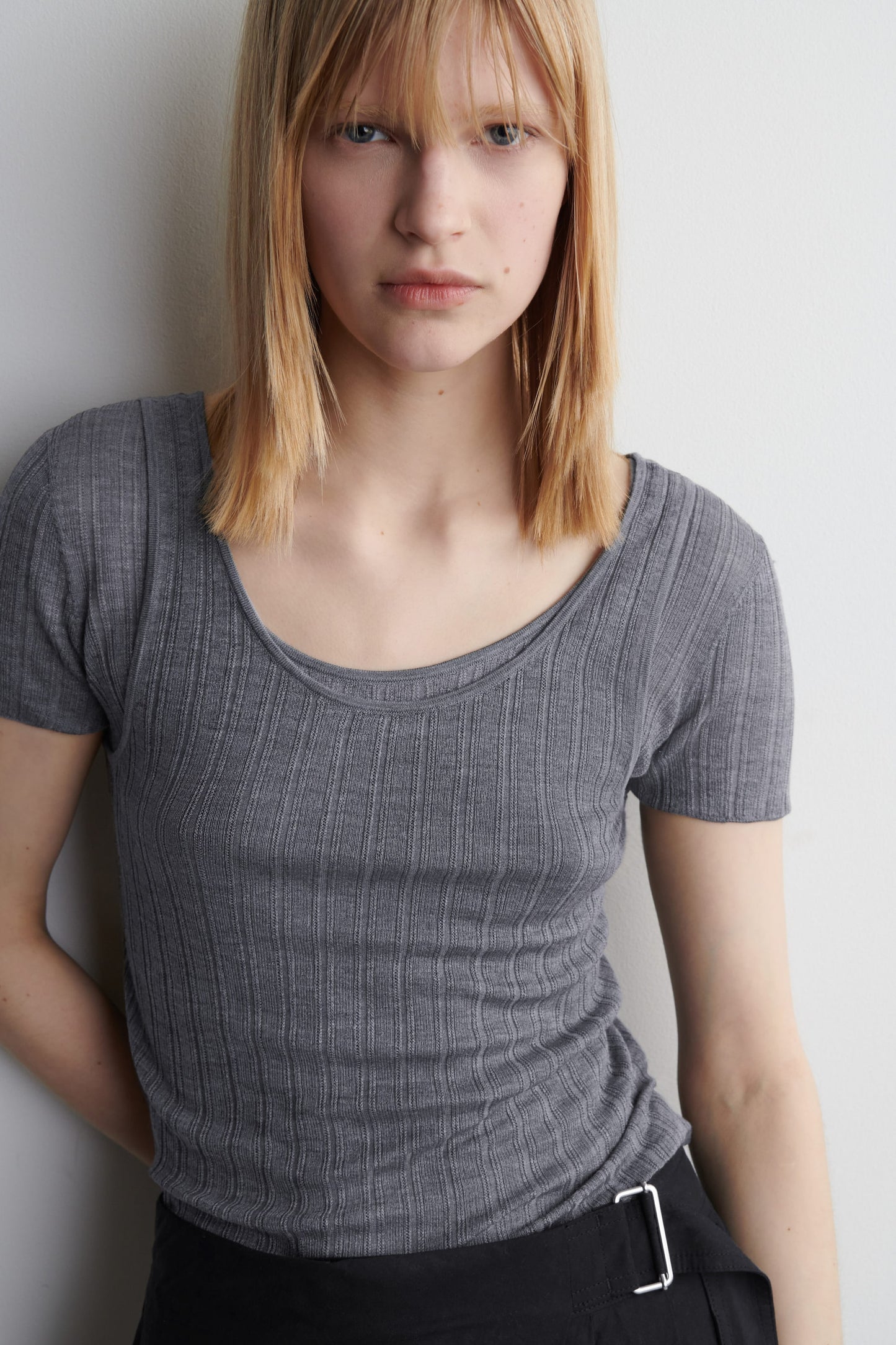 Ribbed-Knit Silk Tank Top