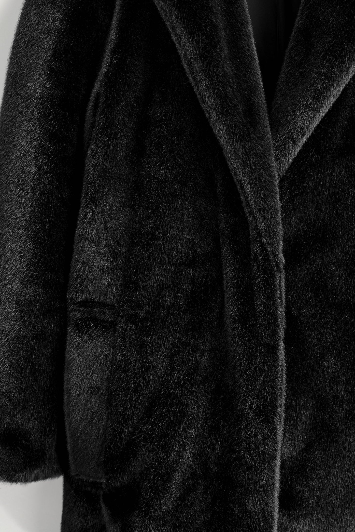 Fur-effect long coat