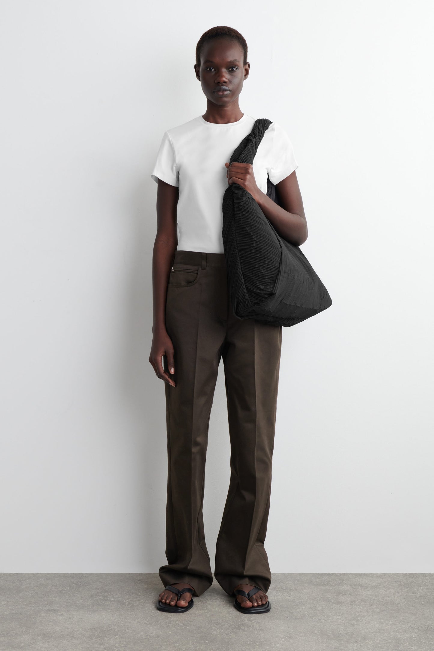 Sculptural Plissé Shoulder Bag