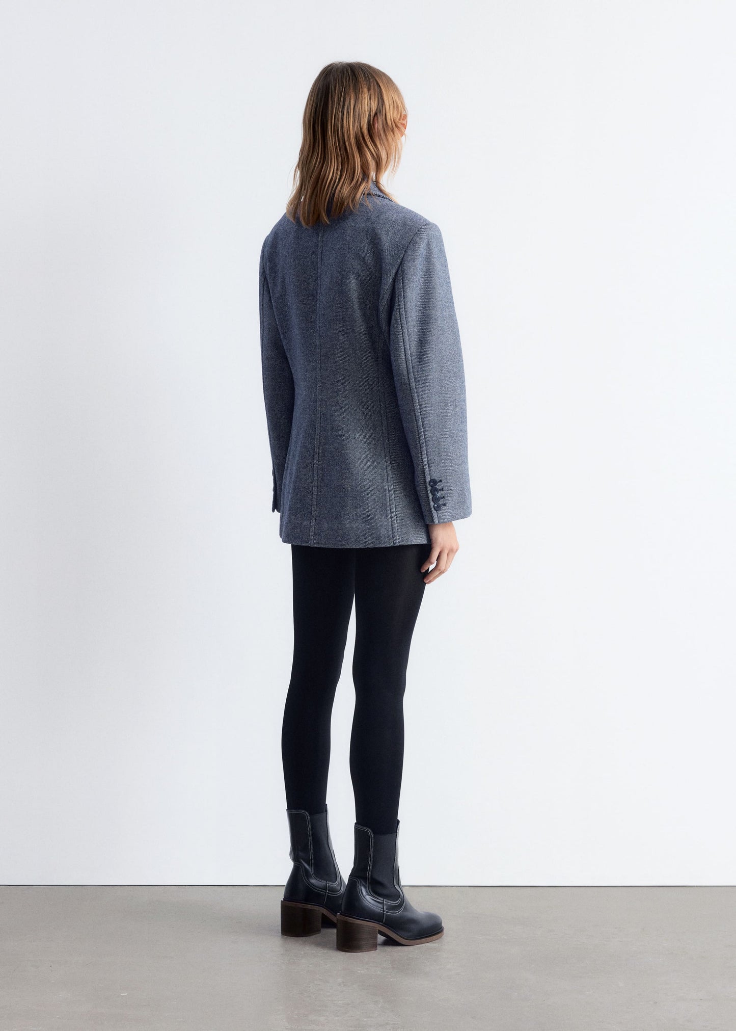 Fitted Shoulder-Pad Blazer