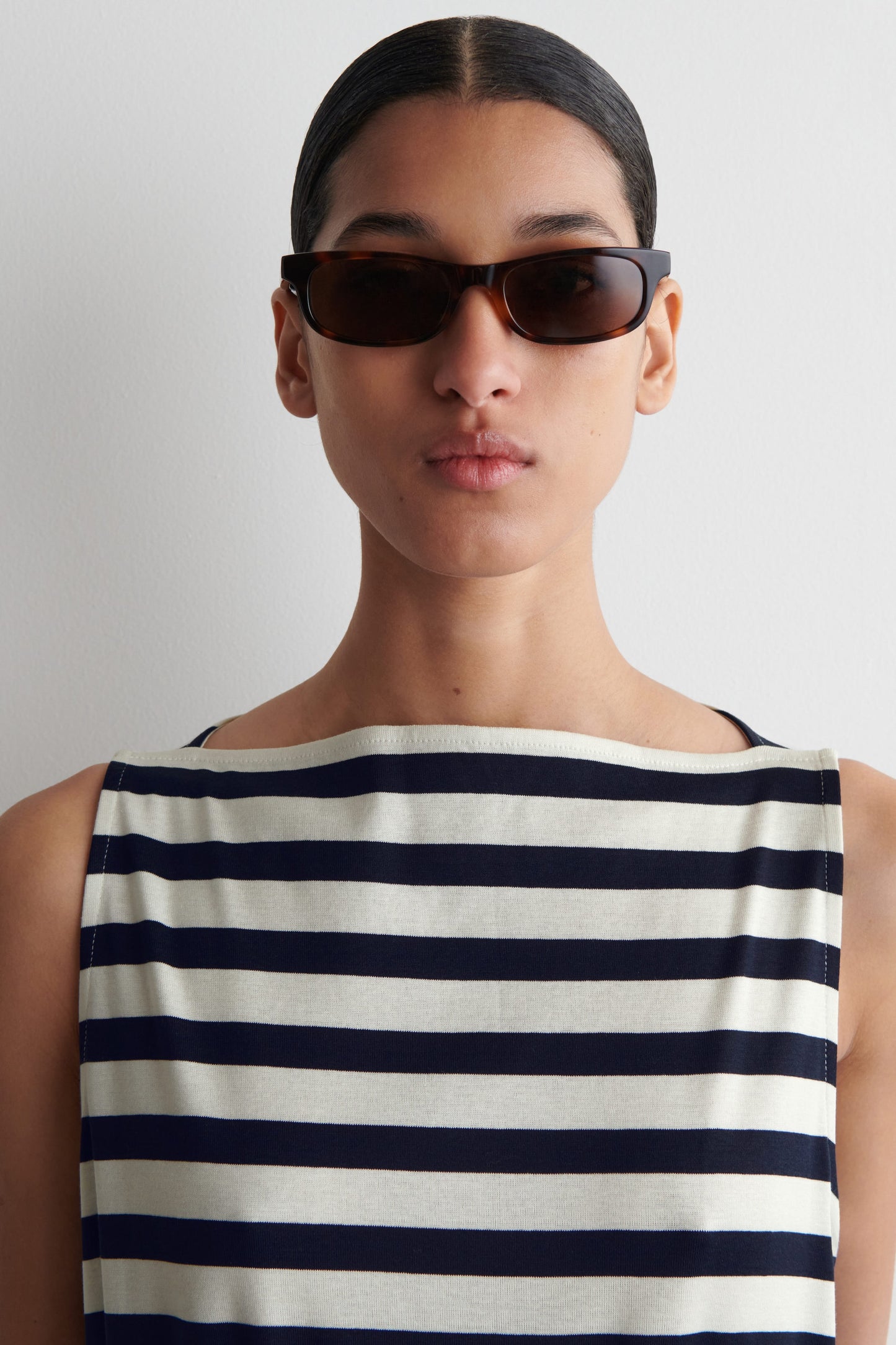 Boat-Neck Gathered Midi Dress