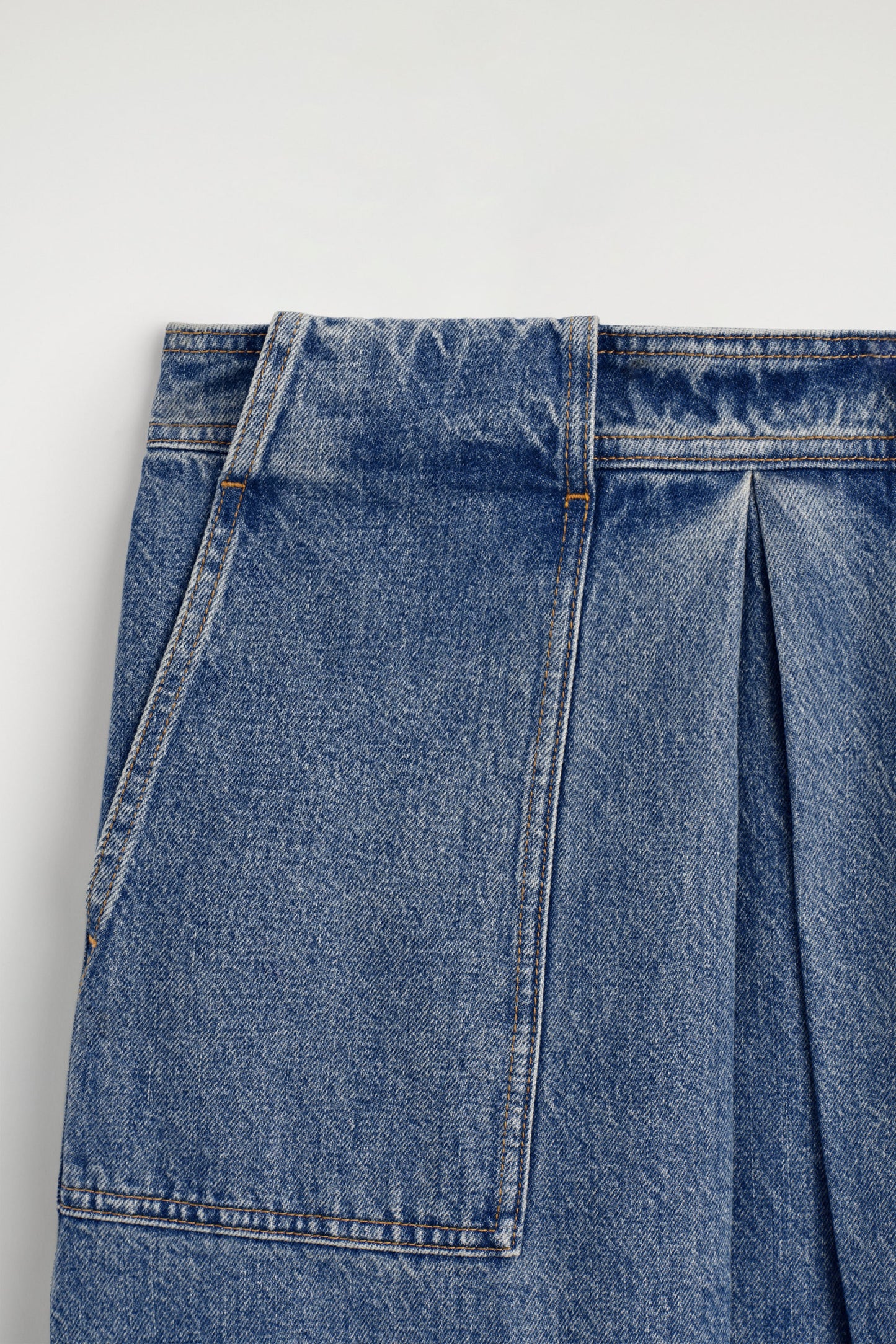 Denim A-Line Utility Skirt