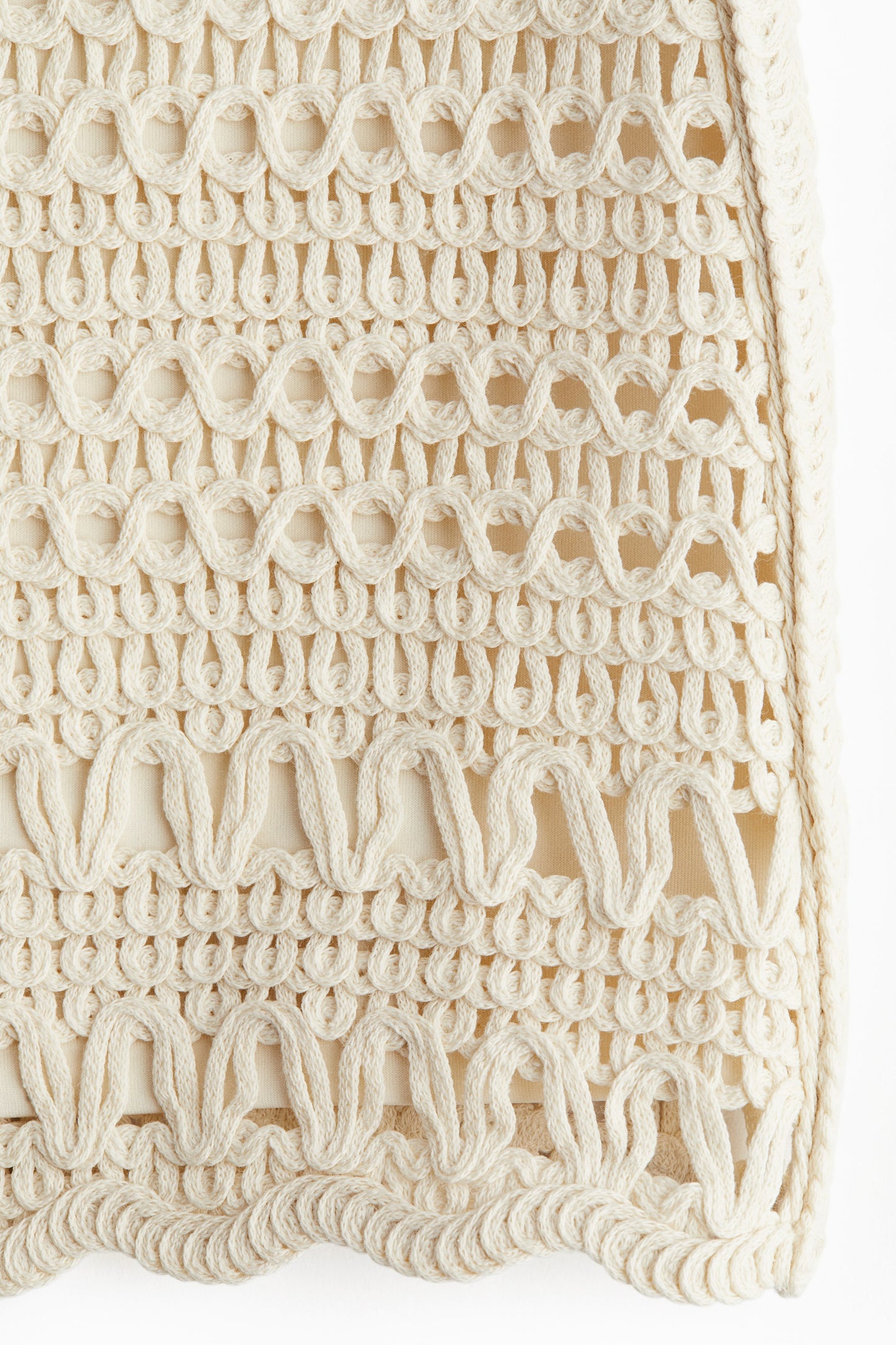Crochet-look mini shorts