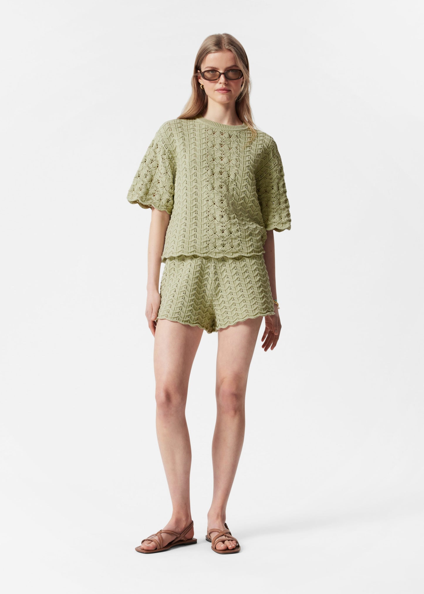 Pointelle-Knit Shorts