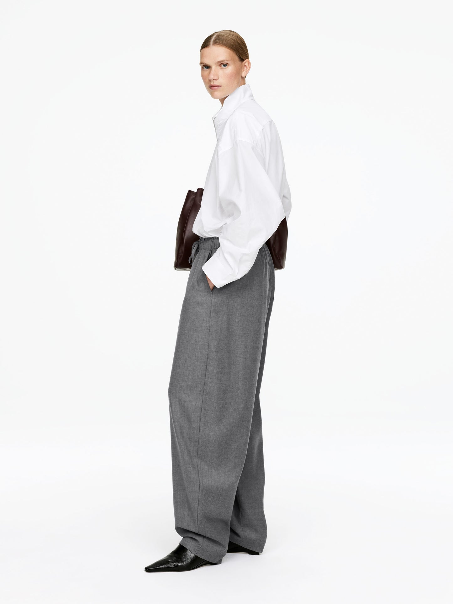 Drawstring Flannel Trousers