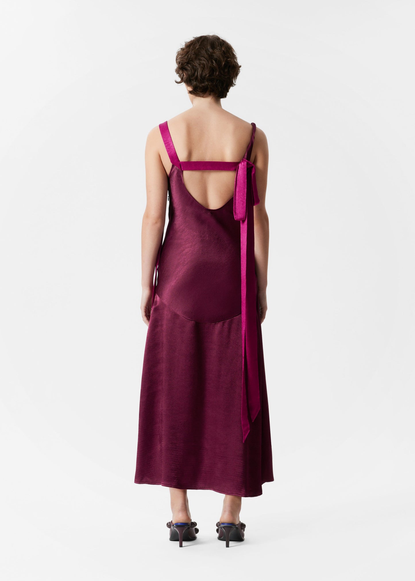 Ribbon-Detail Slip Maxi Dress