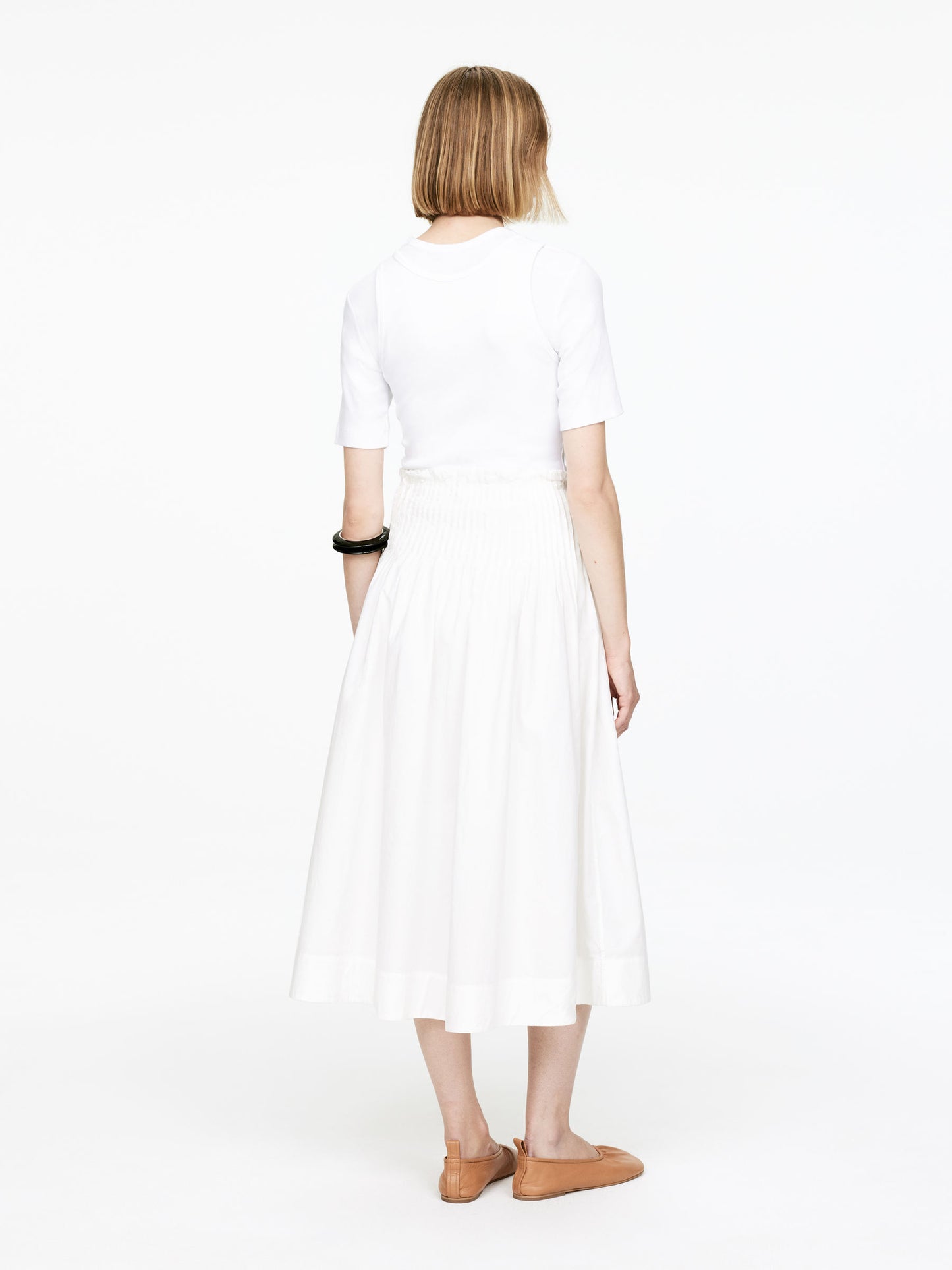 Pintuck Cotton Skirt